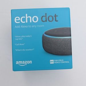New unopened Amazon Echo Dot (3rd Generation) Smart Speaker- Charcoal